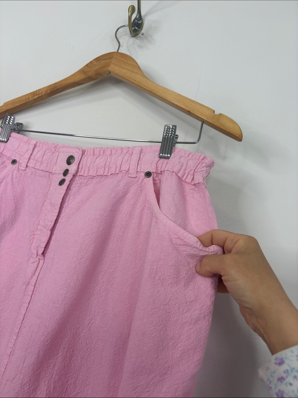 Ezze Wear Skirt Womens Large Light Pink Cotton Gauze A Line Midi Made in Canada - Picture 7 of 13